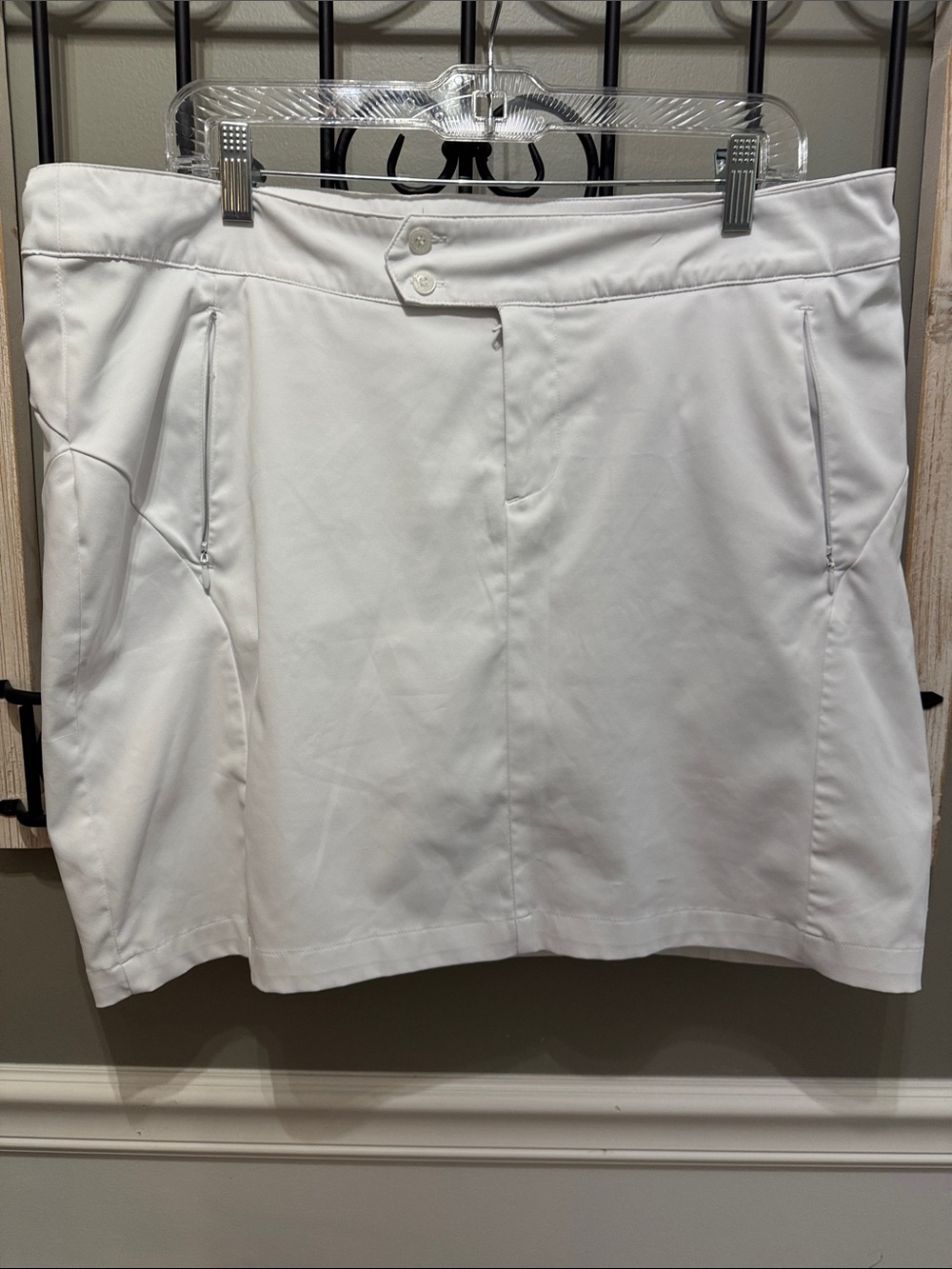 Antigua White Golf Skort with Front Button Detail 12